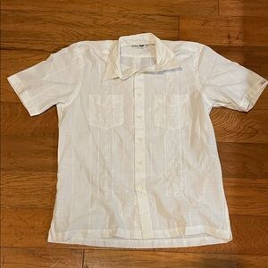Men's White Short Sleeve Beach Shirt